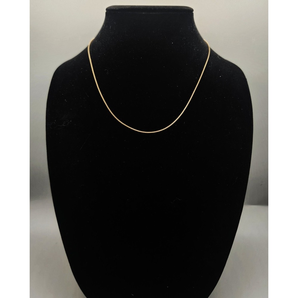 Gold Tone Snake Chain Necklace Adjustable  Flat Minimalist Jewelry